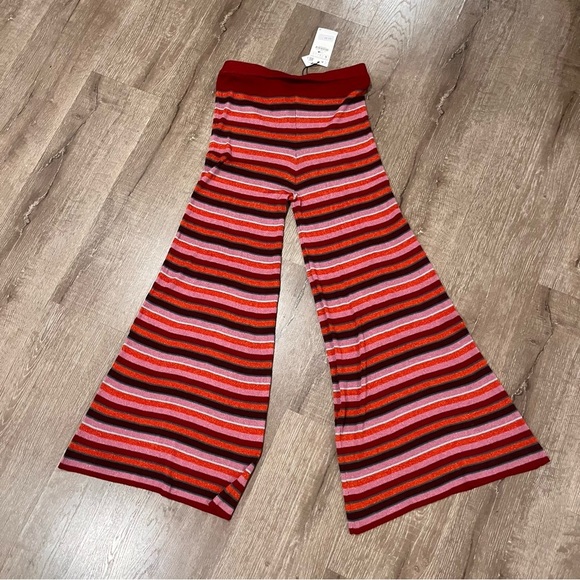 ZARA Trousers SHIMMERY Thread STRIPED KNIT Special Edition L Pants Disco… - Picture 11 of 11